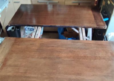 Réparation de meuble, restauration plateau table bois